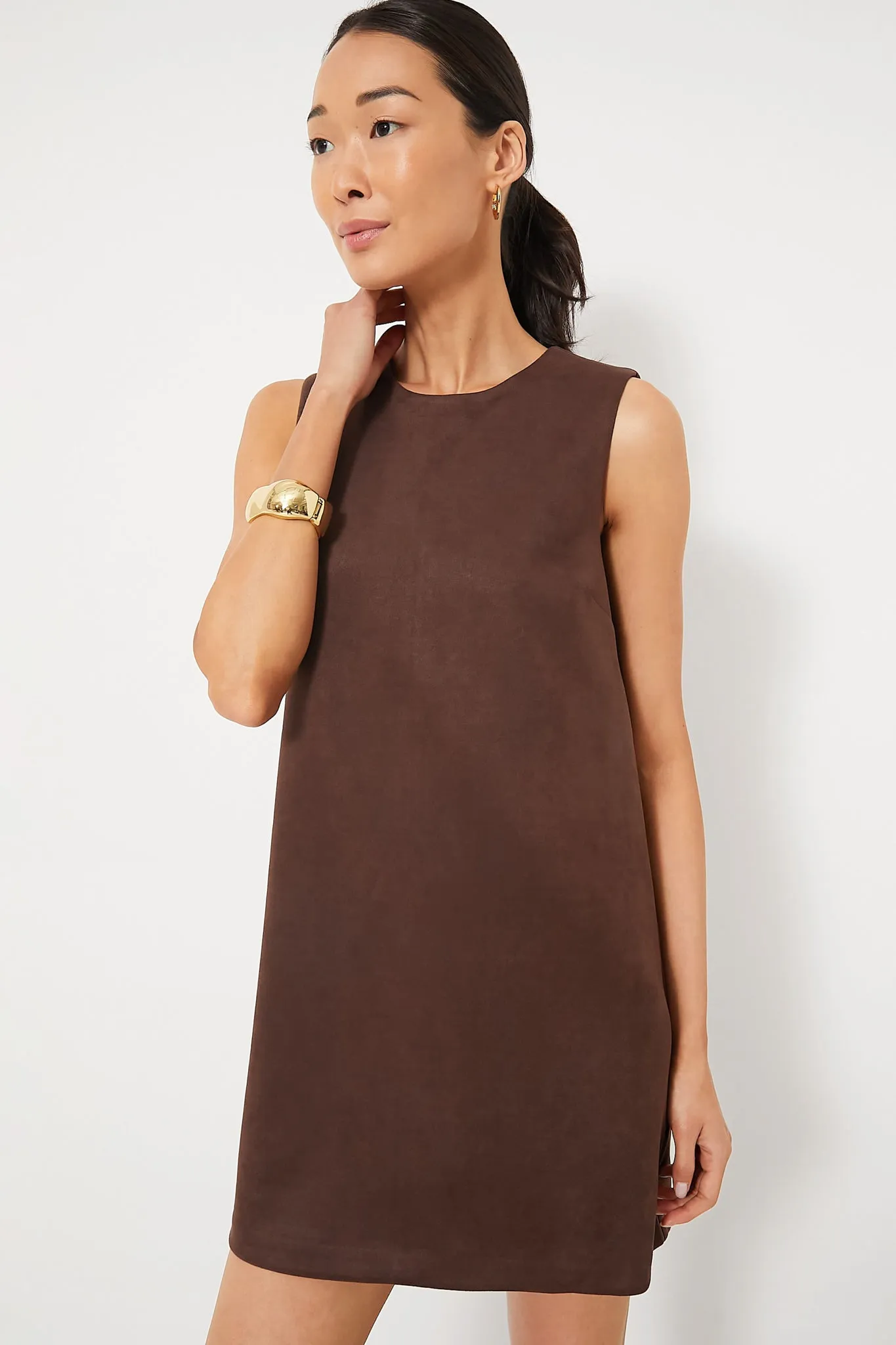 Chocolate Faux Suede Billie Mini Dress