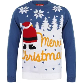 Christmas Xmas Snow Mens Jumper - Blue