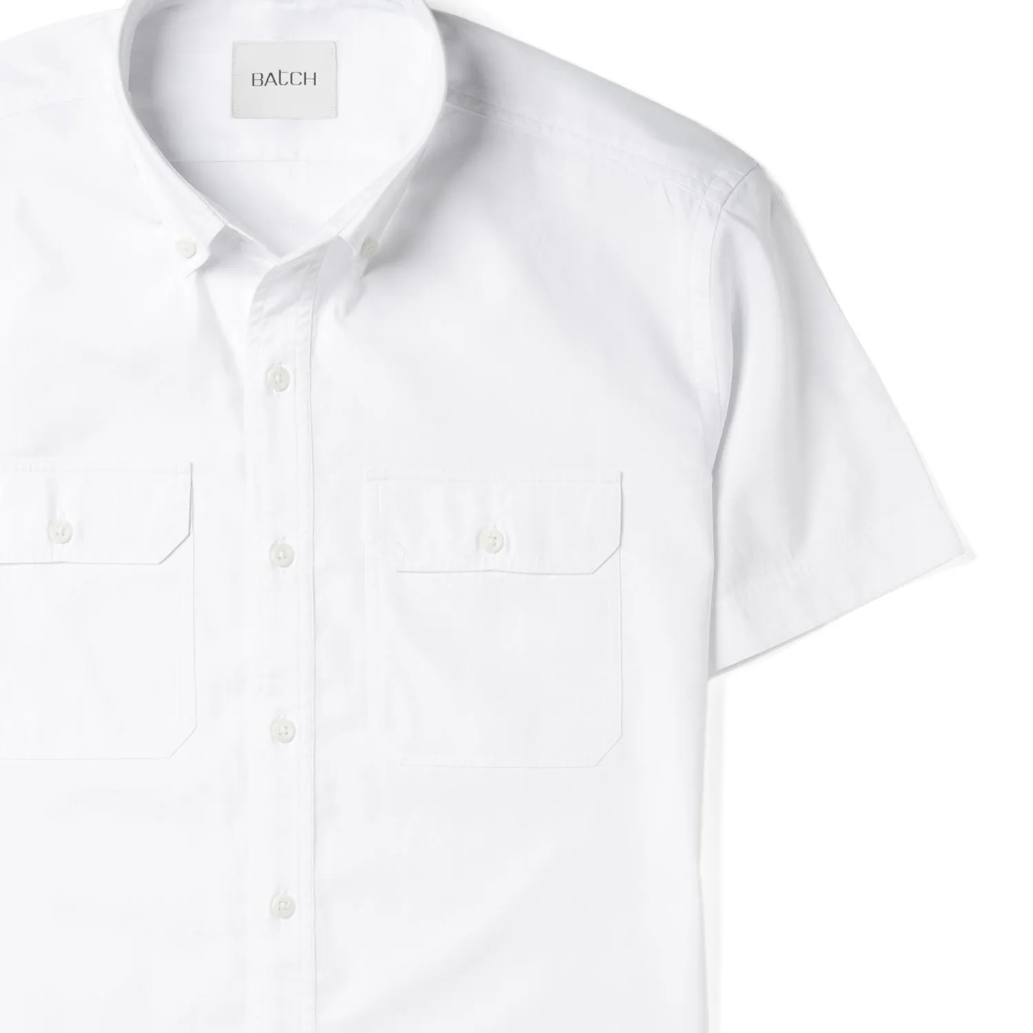 Constructor Short Sleeve Utility Shirt –  White Mercerized Cotton