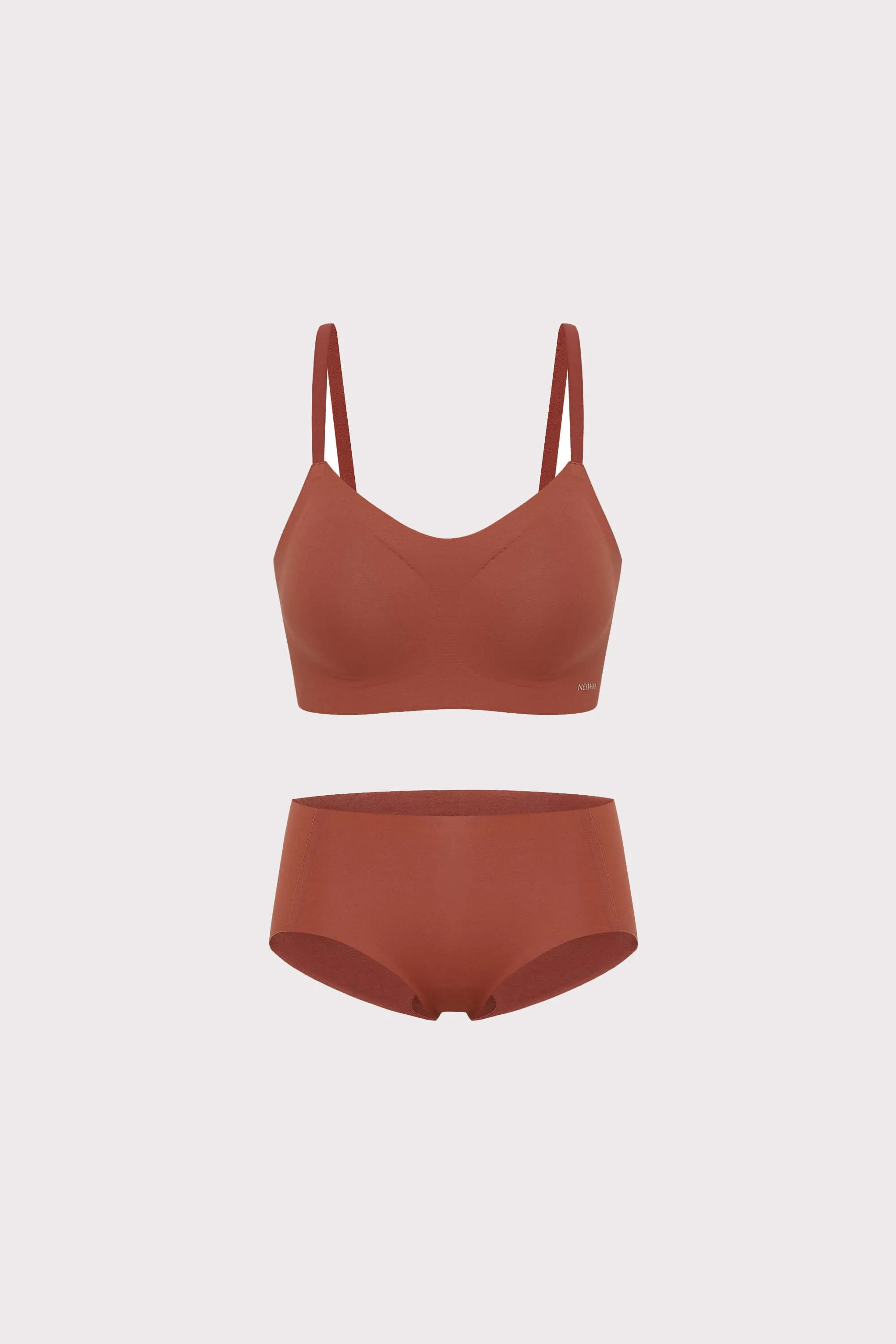 Cotton Barely Zero Spaghetti Strap Bra   Brief Set