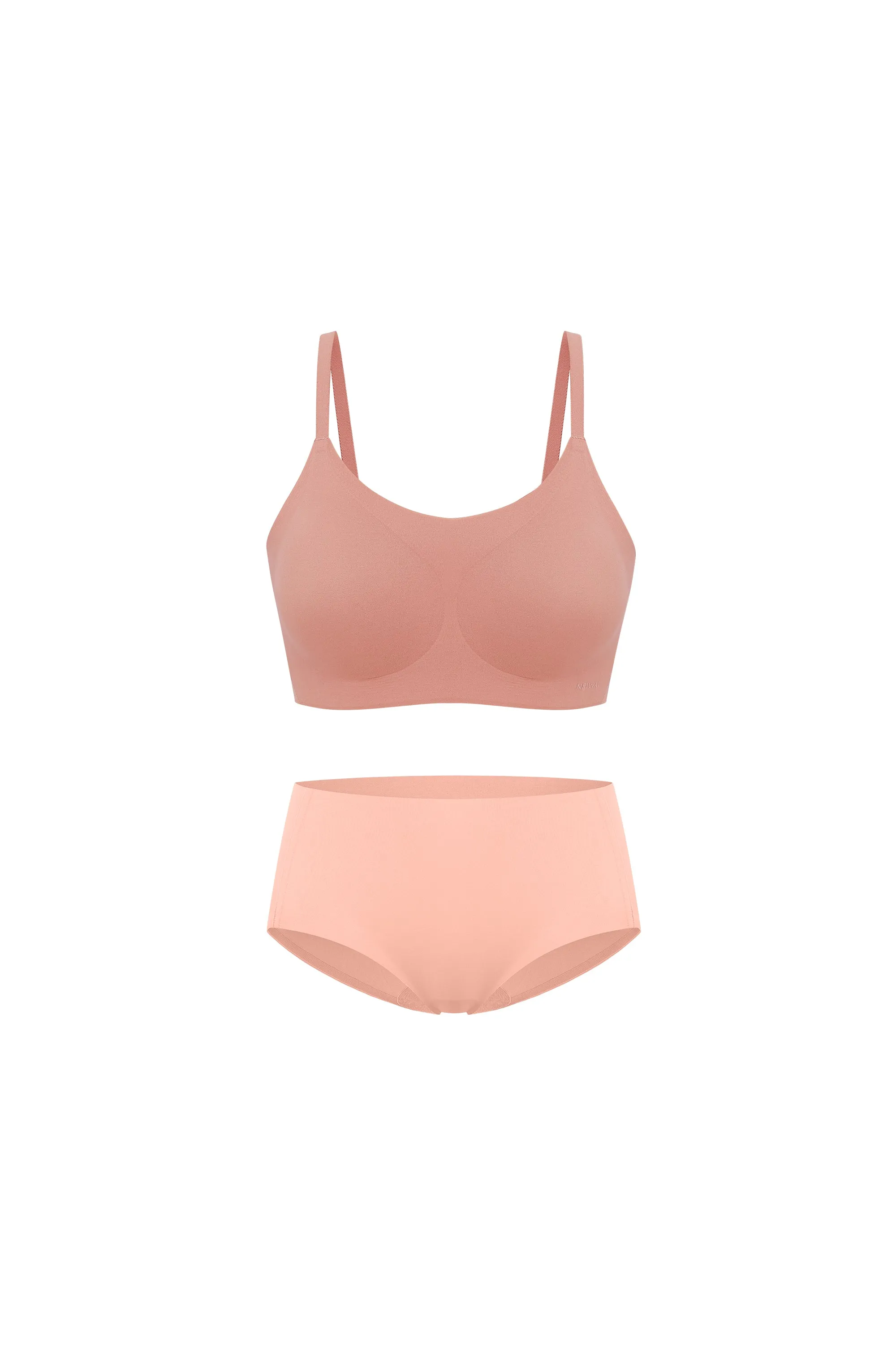 Cotton Barely Zero Spaghetti Strap Bra   Brief Set