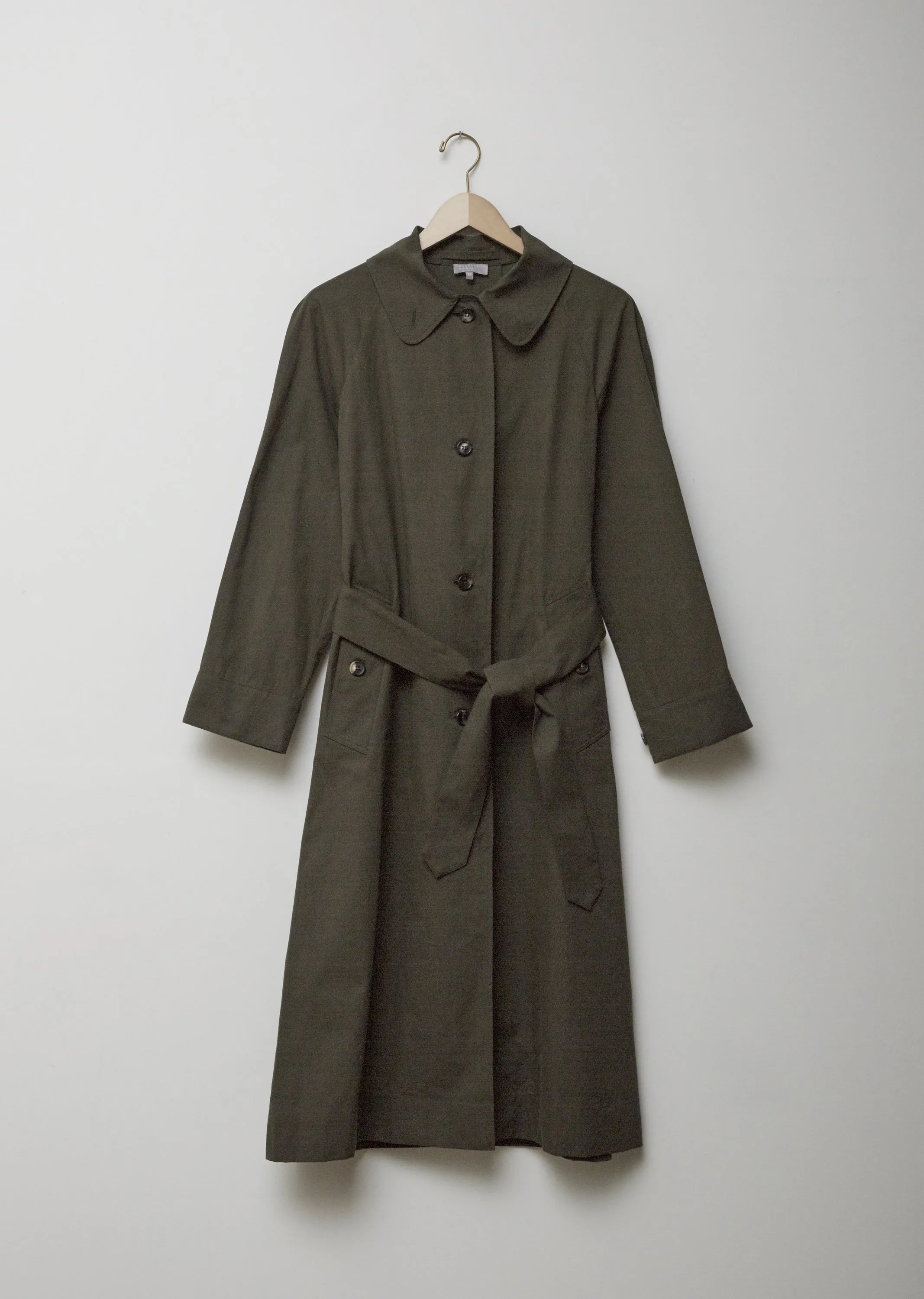 Cotton Twill Trench Coat Dress