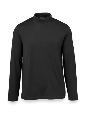 Cotton/Tencel Mock Neck - Black