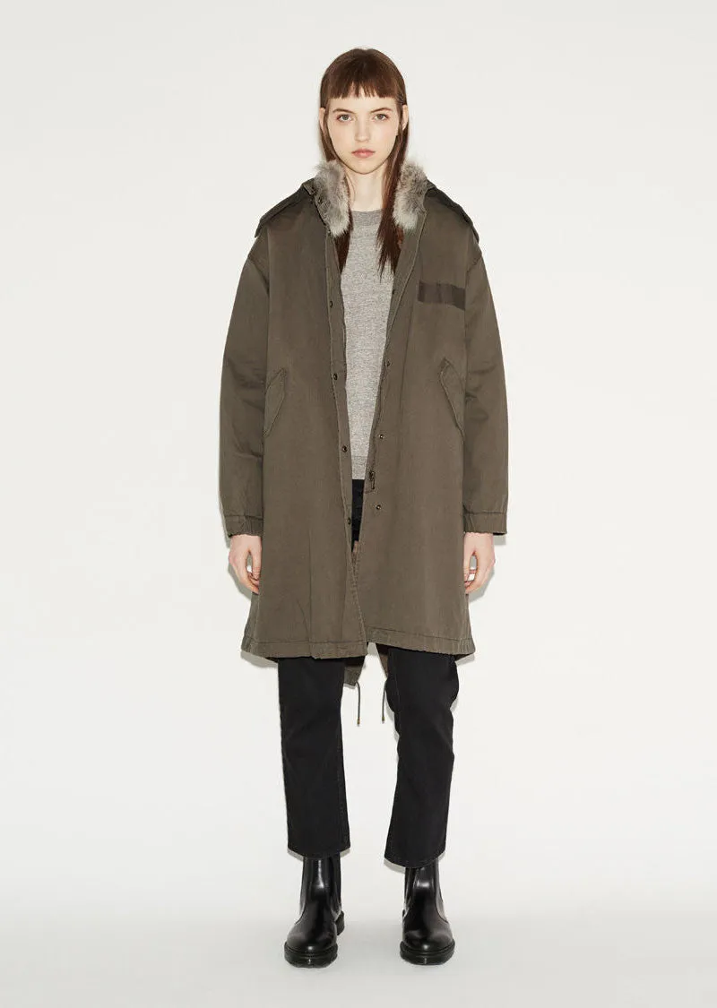 Coyote Fur-Lined Fishtail Parka