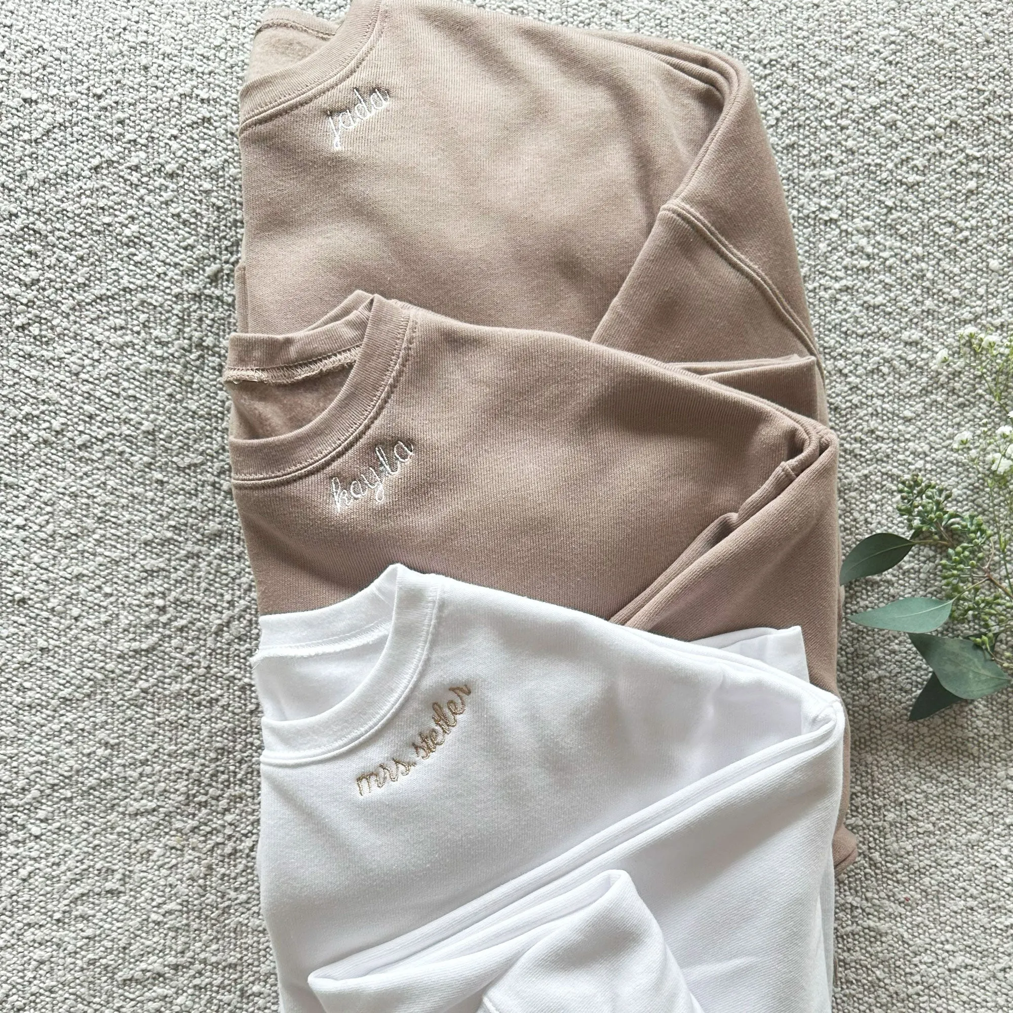 Custom Bridal Neckline Embroidered Sweatshirt