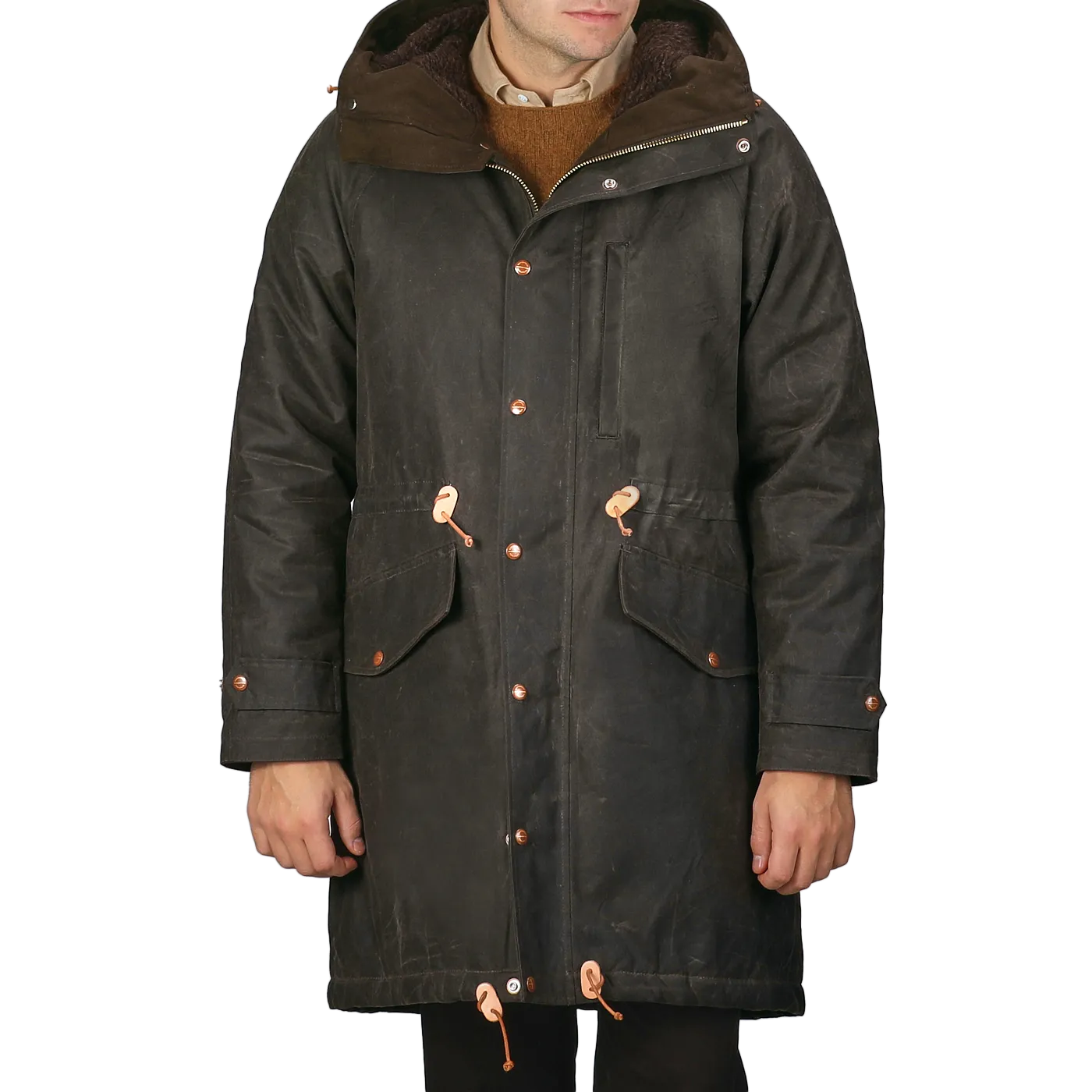 Dark Green Waxed Cotton Mountain Parka