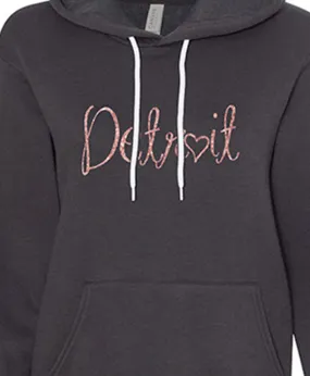 Detroit Rose Gold Script Dark Grey Pullover