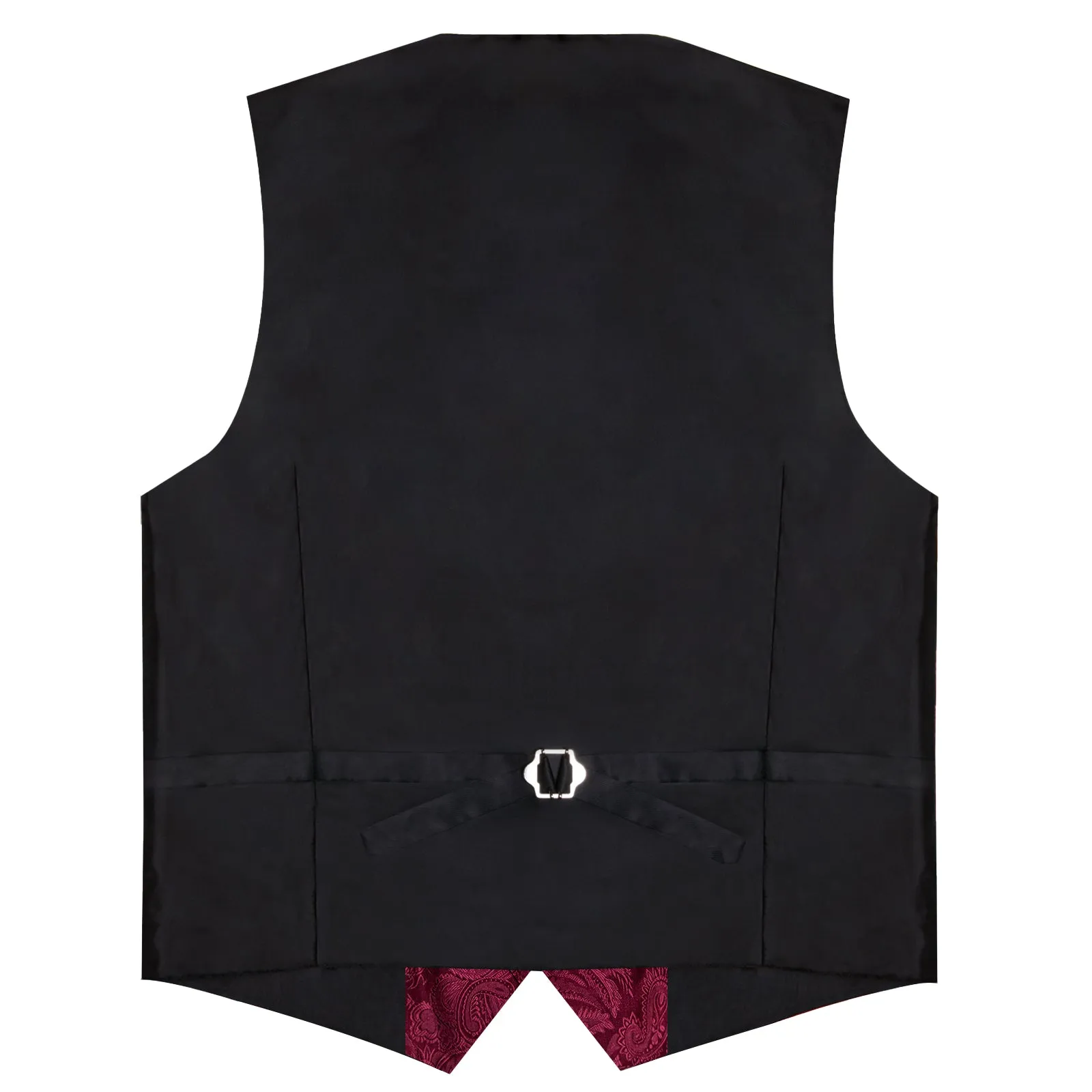 DiBanGu Notched Collar Vest Red Floral V Neck Mens Waistcoat Vest Tie Handkerchief Cufflinks Set