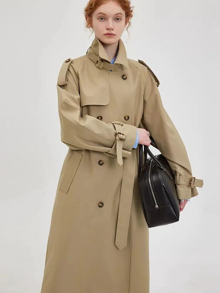 Double-Breasted Belted Trench Coat