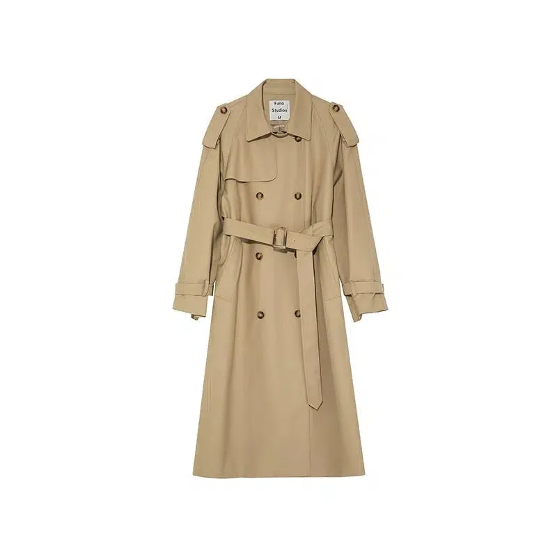 Double-Breasted Belted Trench Coat