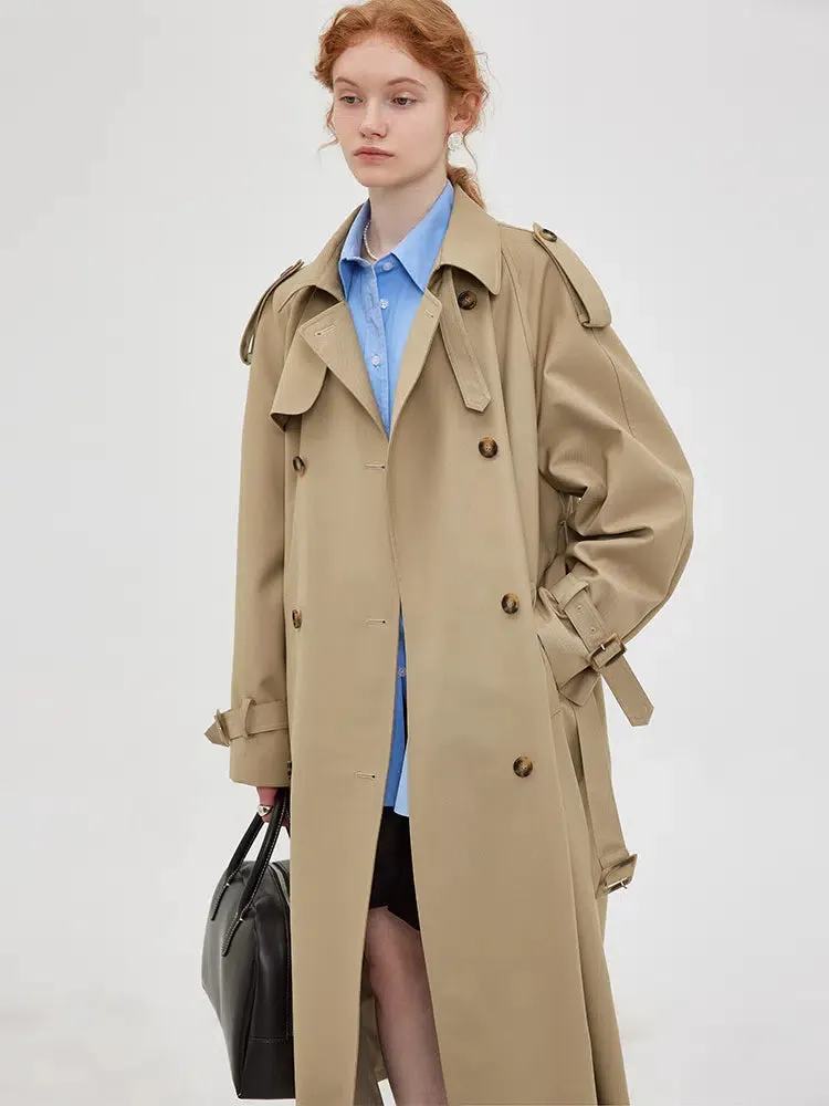 Double-Breasted Belted Trench Coat