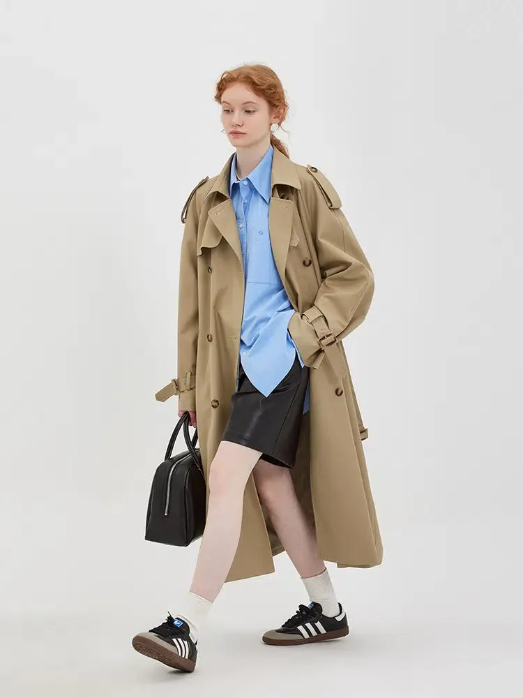 Double-Breasted Belted Trench Coat