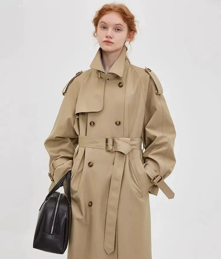 Double-Breasted Belted Trench Coat