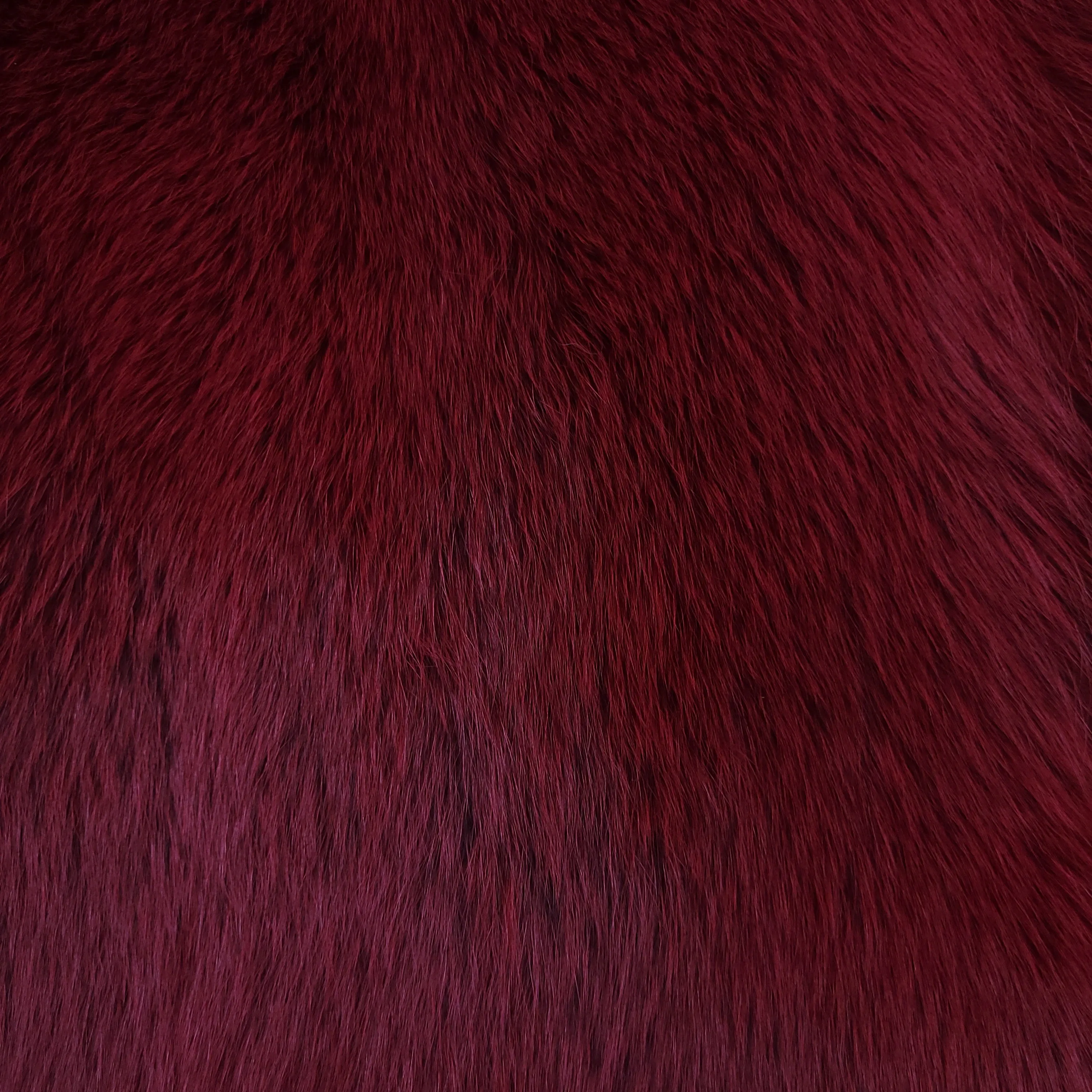 Dyed Norweigan Blue Fox Fur - Burgundy