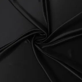 Elegant Black Pure Silk Satin Fabric, 110 cm Width-D20130