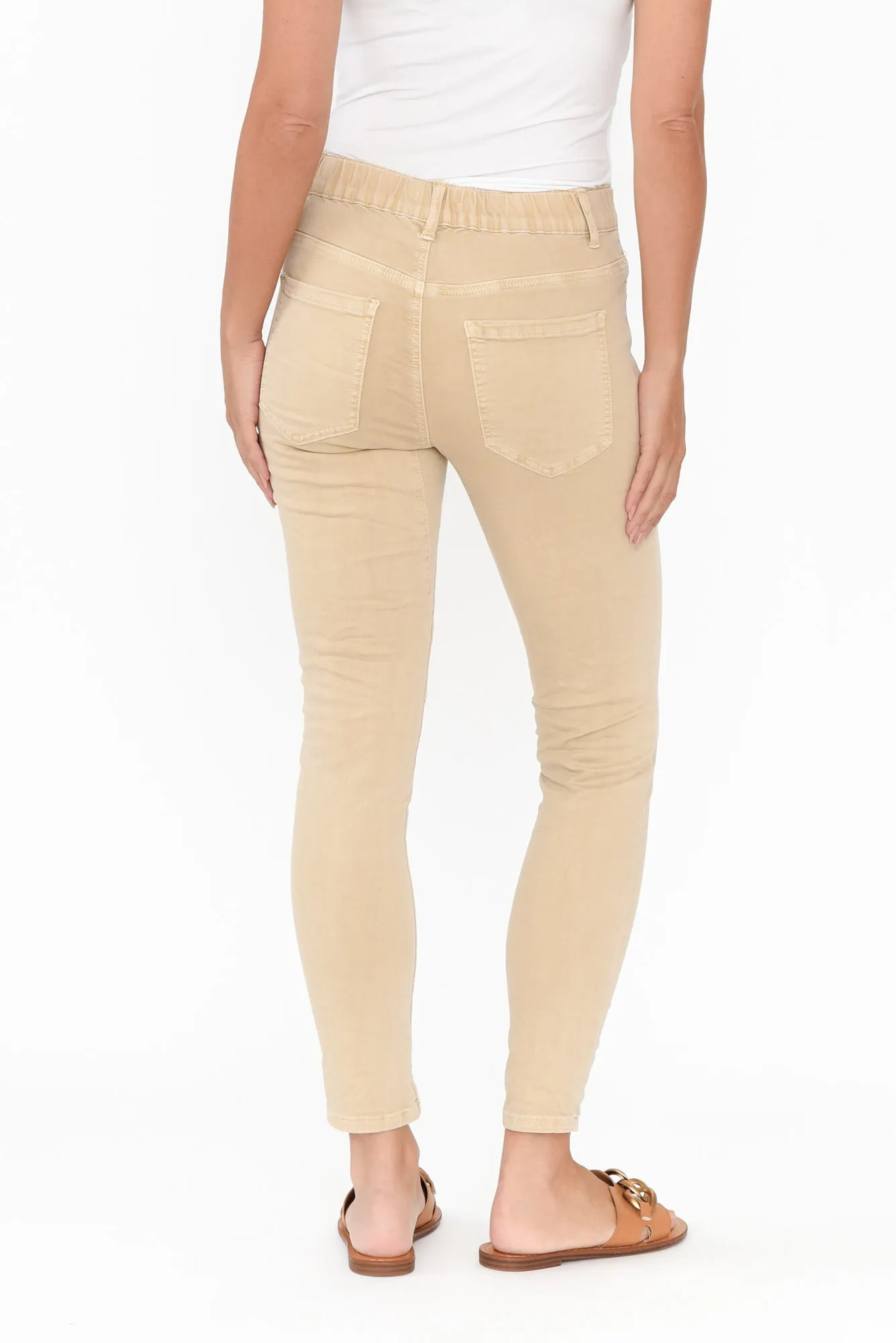 Ellery Beige Cotton Stretch Jeans