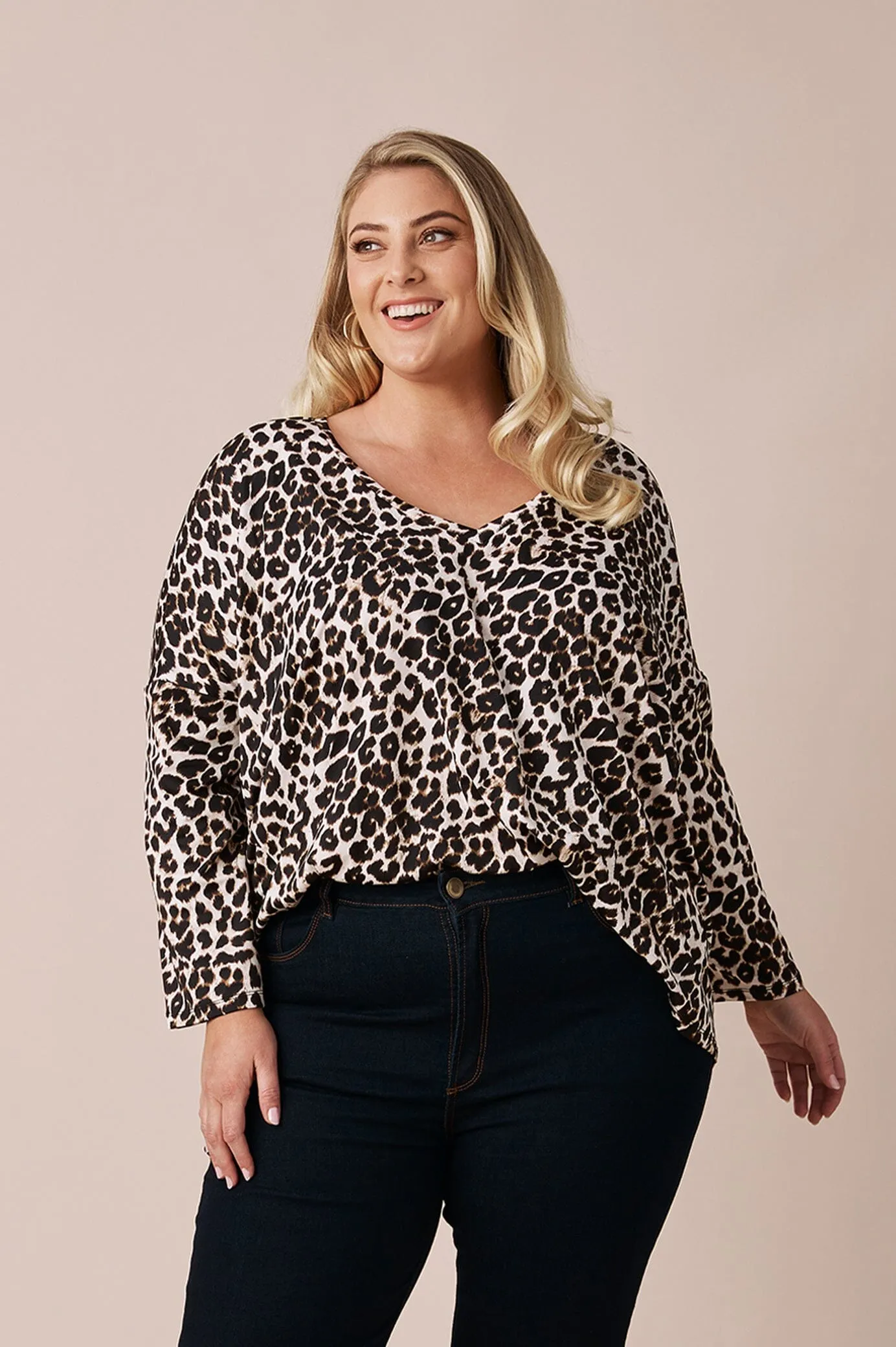 Erica Essential Long Sleeve Top Animal Print