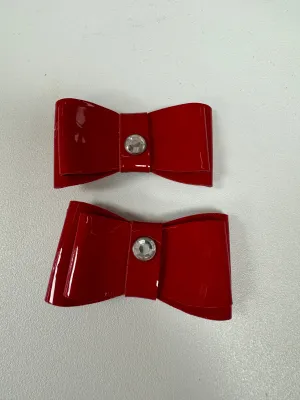 Extra Red Diamond Patent Shoe Bows