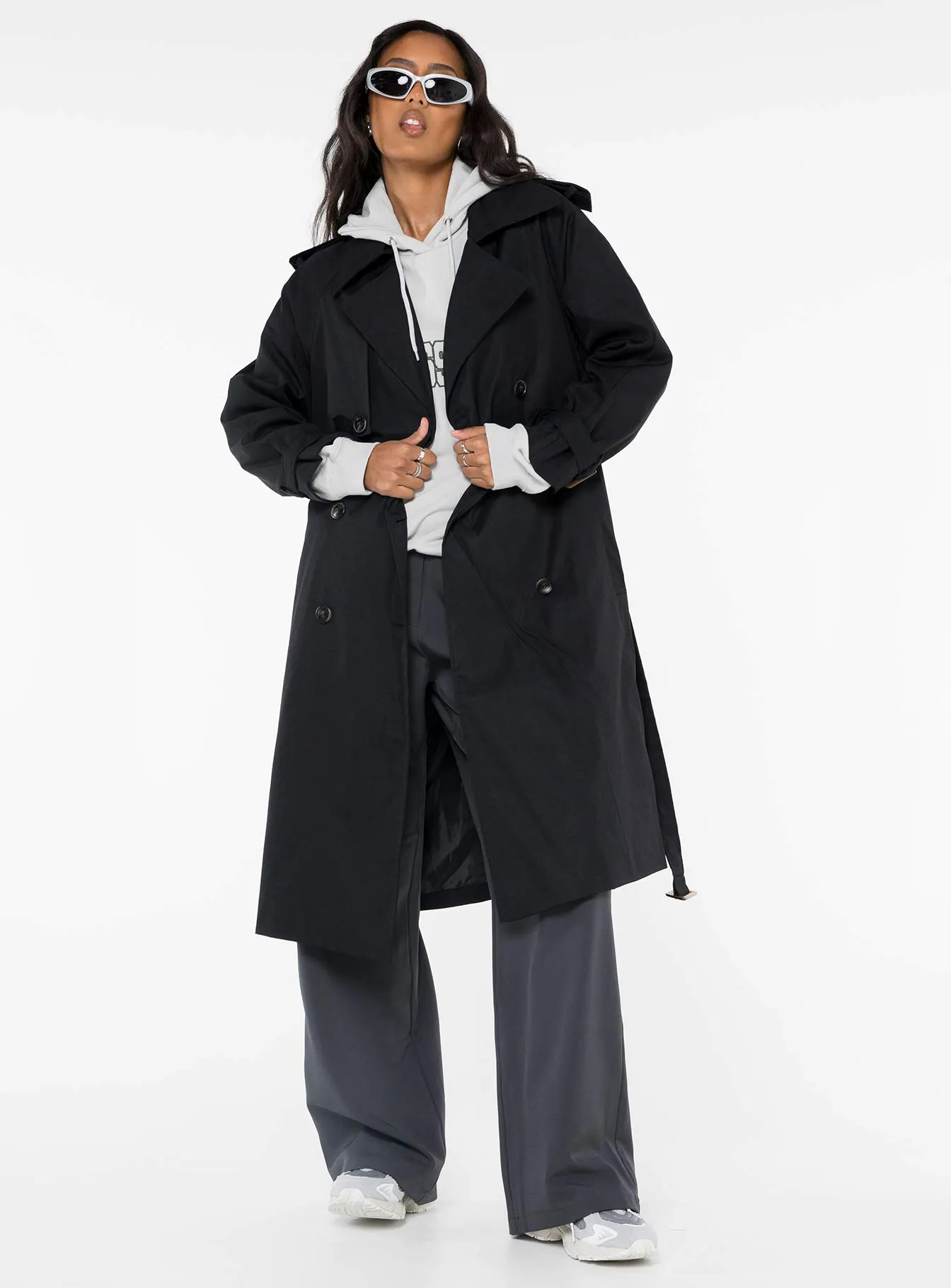 Fashionkova Westwind Trench Coat Black