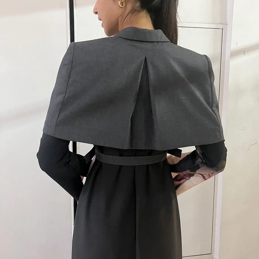 【FETICO/フェティコ】 <br>WOOL TAILORED CAPE <br>FTC244-0208