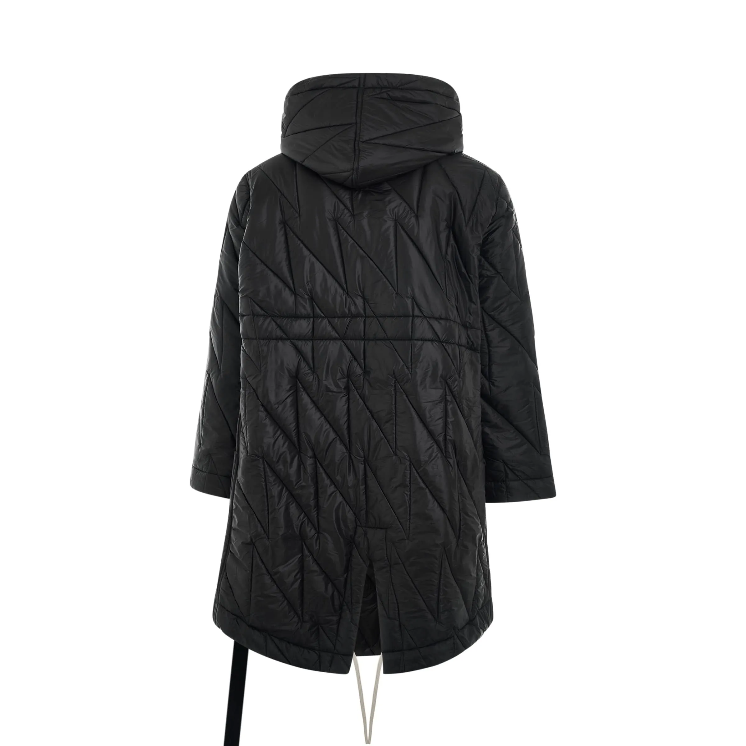 Fishtail Padded Parka in Black