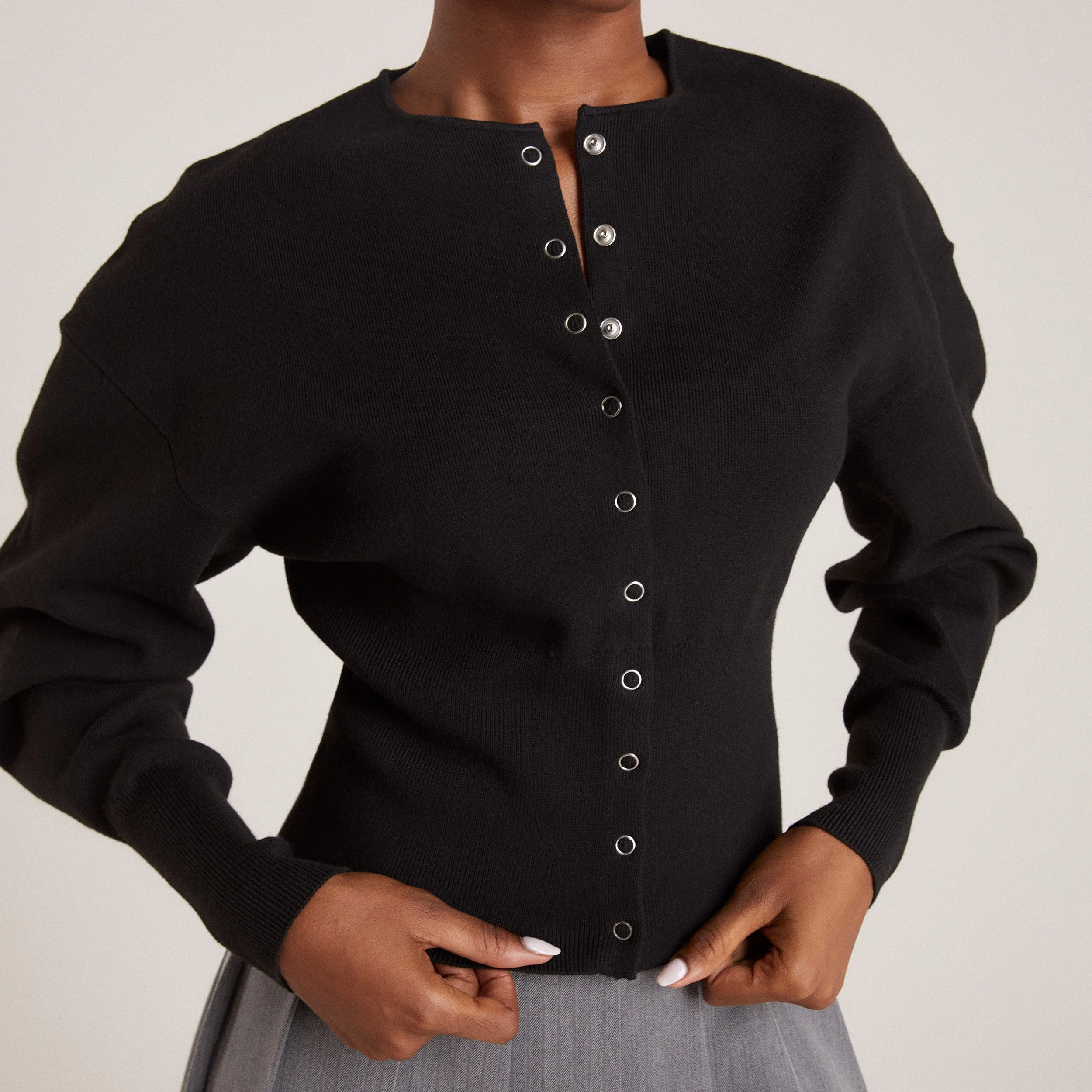 Fitted Cardigan - Black