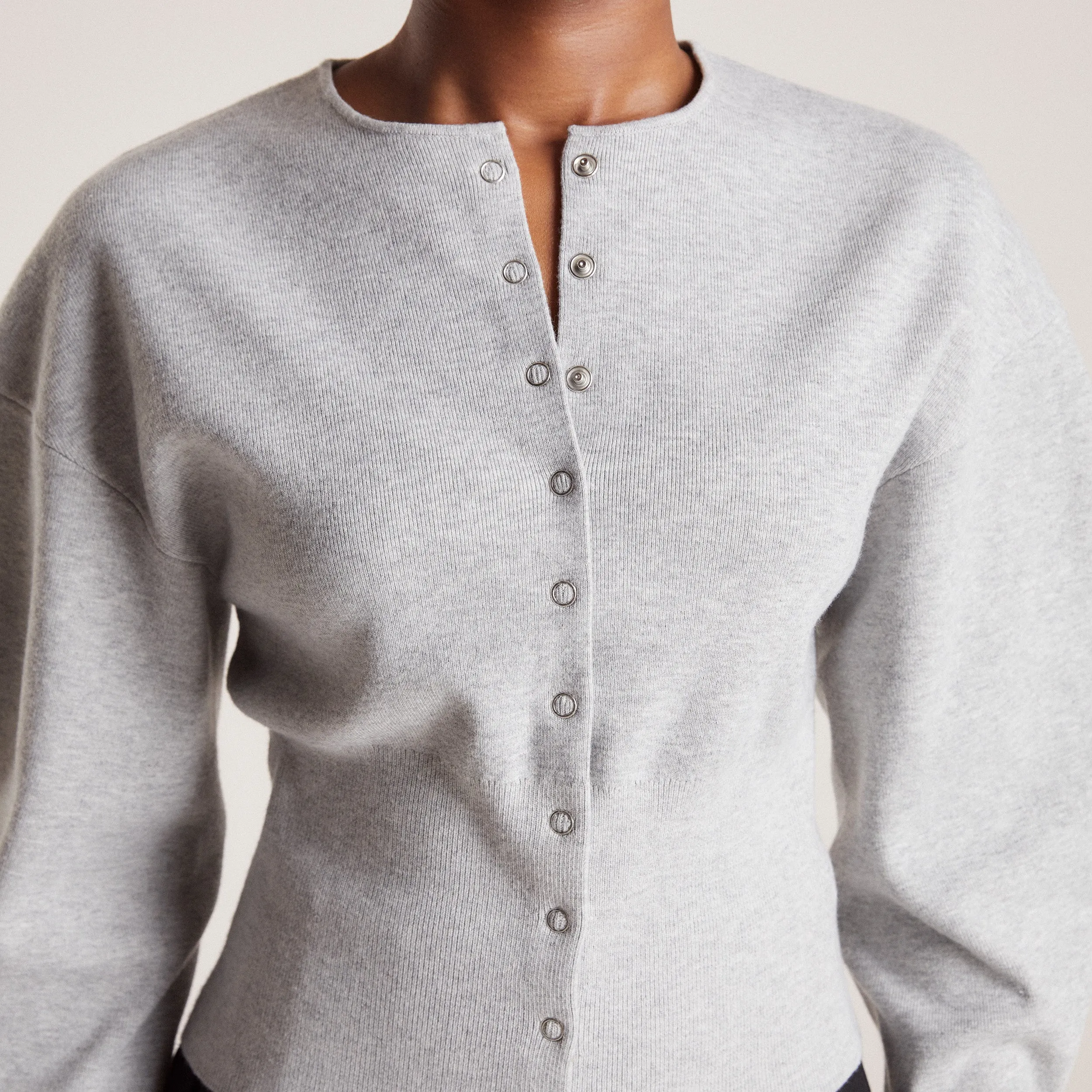 Fitted Cardigan - Light Grey