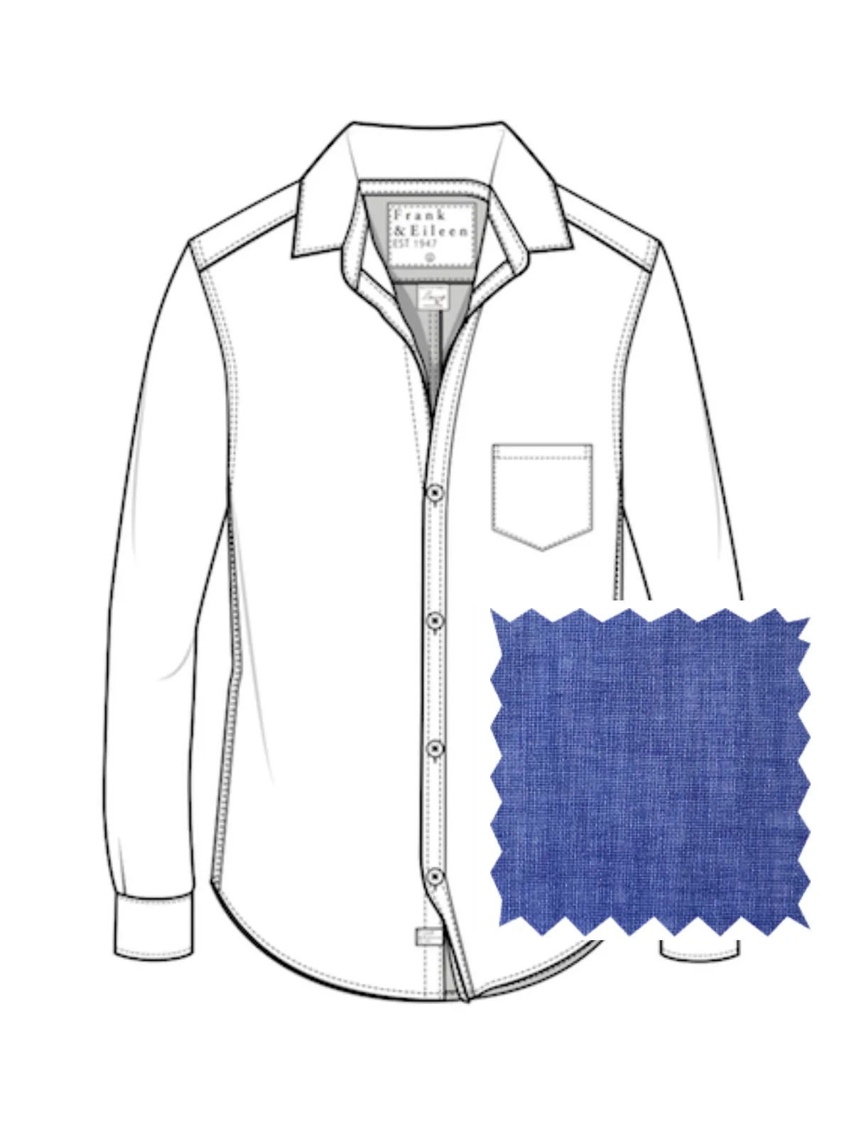 Frank & Eileen - Barry Woven Button Up in Solid Blue