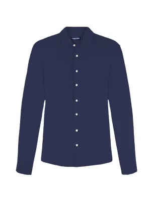 FRESCOBOL CARIOCA Marcio Linen Blend Shirt NAVY