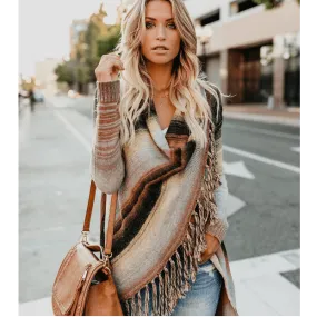 Fringed Sweater Sweater Shawl Coat