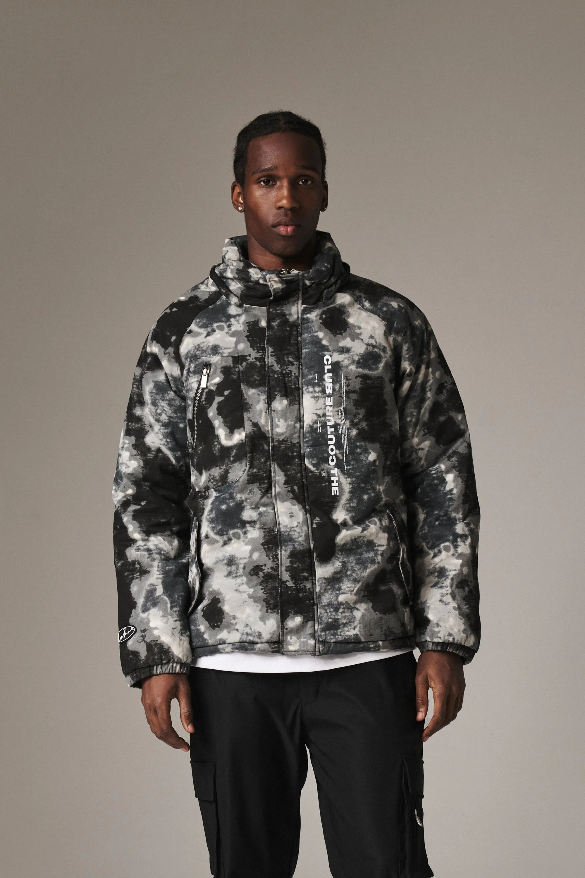 FUR HOODED ICE CAMO PARKA - KHAKI *