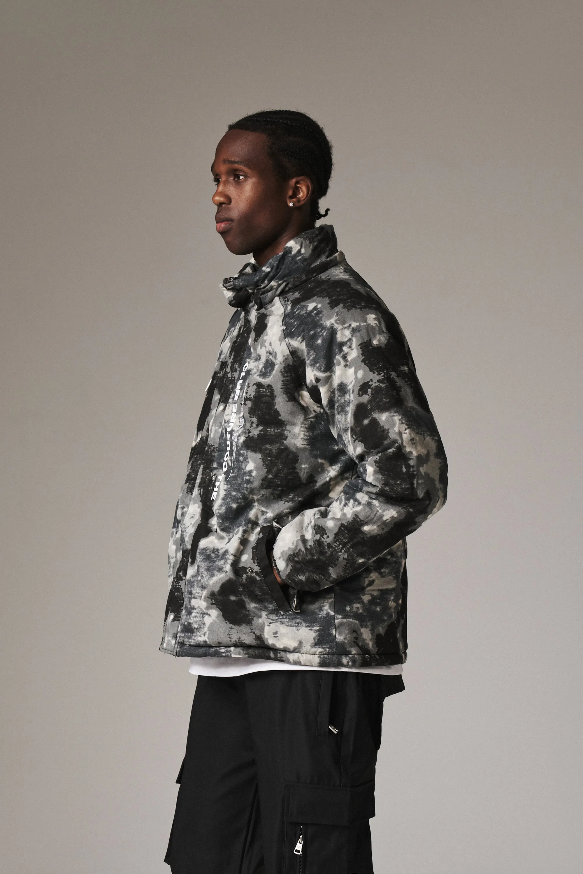 FUR HOODED ICE CAMO PARKA - KHAKI *