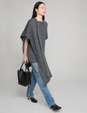 Grey Knit Cape Top