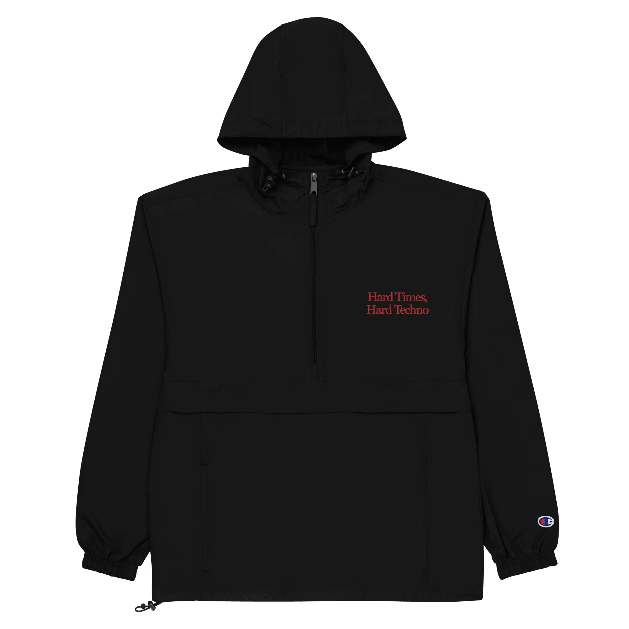 Hard Times, Hard Techno® Champion Embroidered Packable Jacket