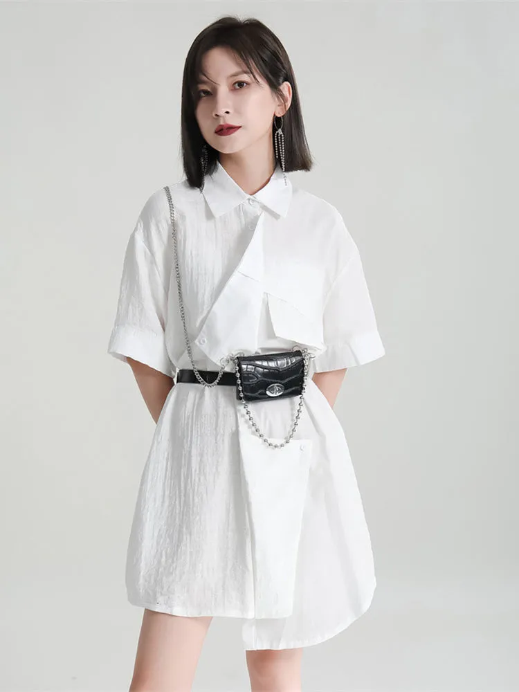 Haruki Contrast Dress - White