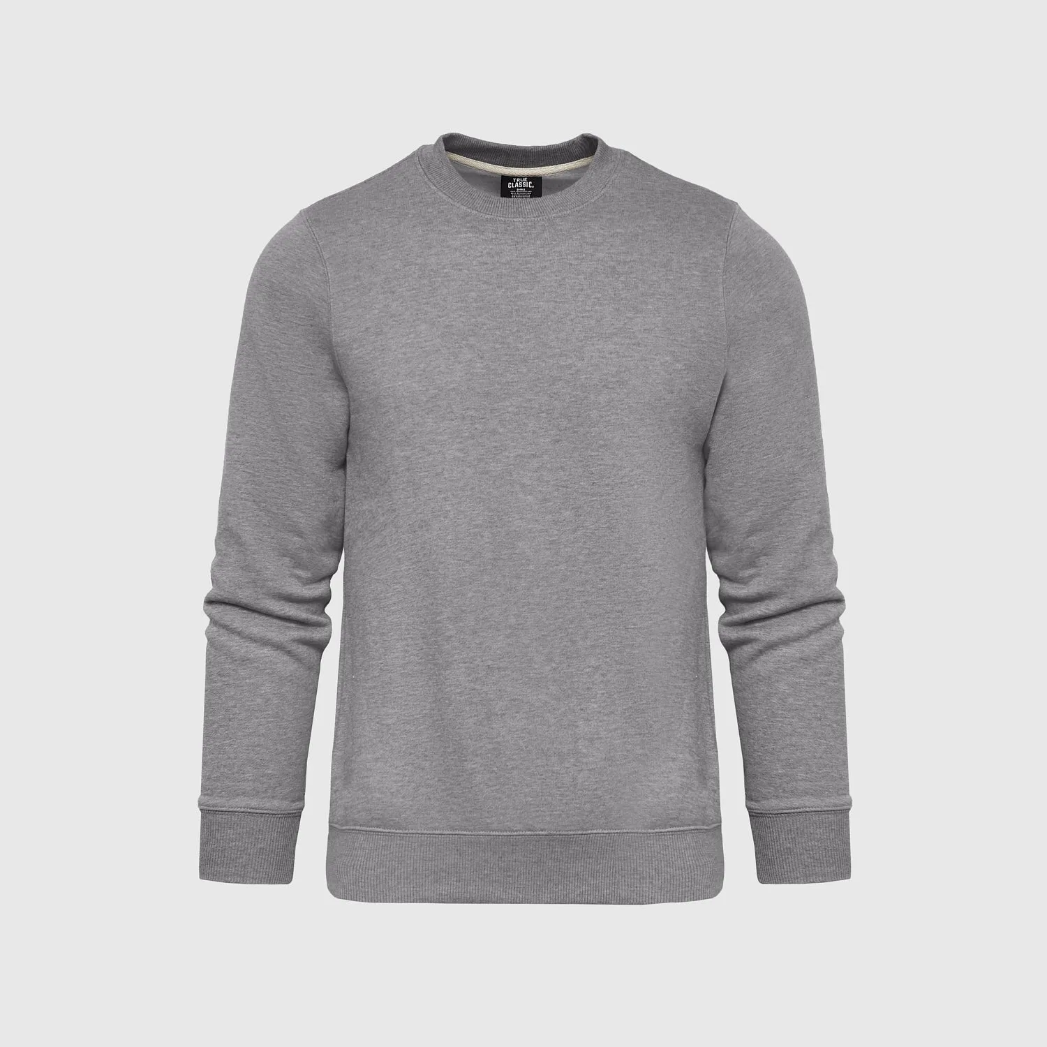 Heather Gray Fleece French Terry Pullover Crew Neck