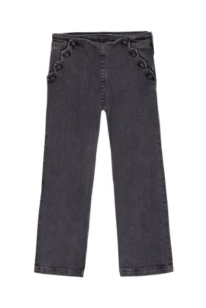 Heather Scallop Pocket Gray Jeans