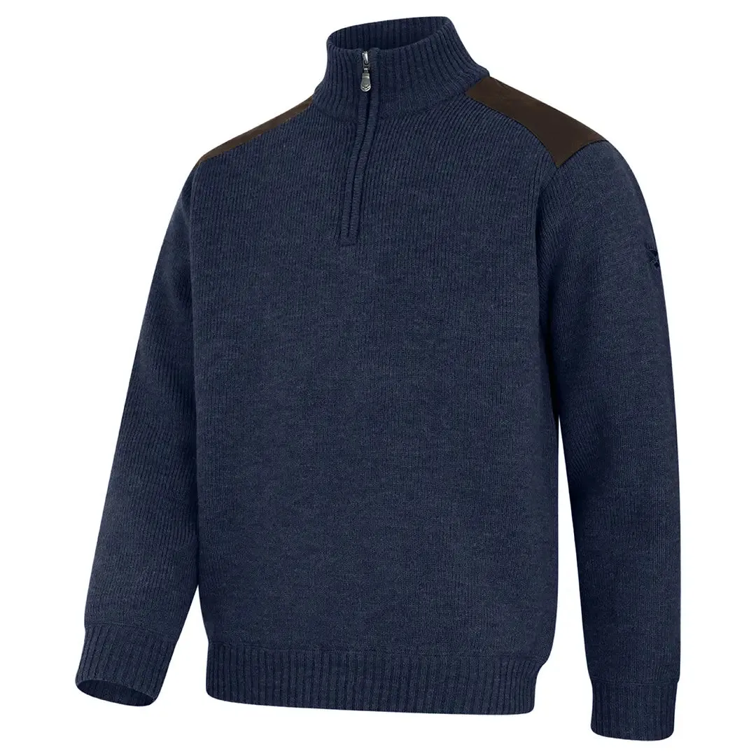 Hebrides II Zip Neck Windproof Pullover - Storm Blue by Hoggs of Fife