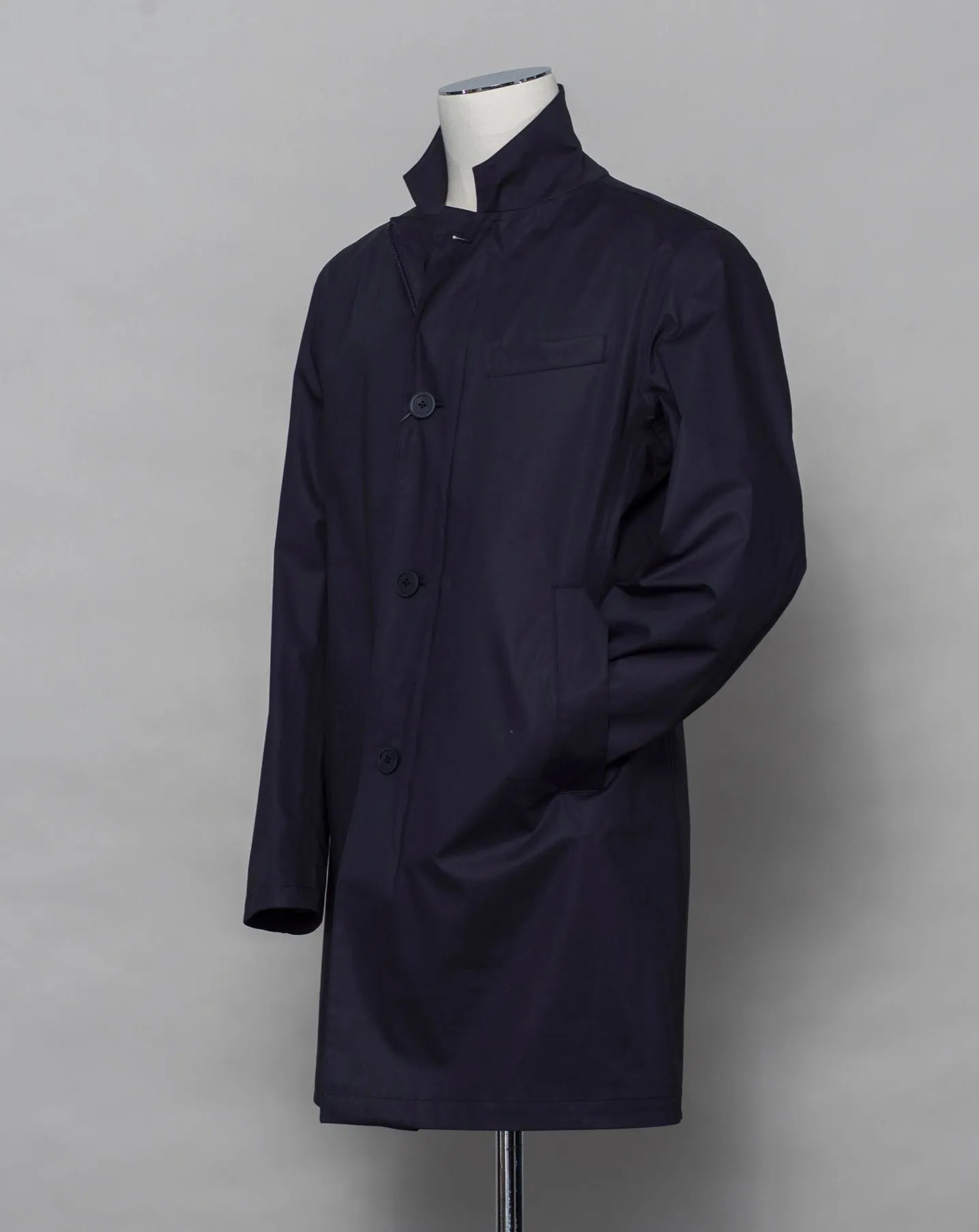 Herno Laminar 3-Layer Cotton Coat / Navy