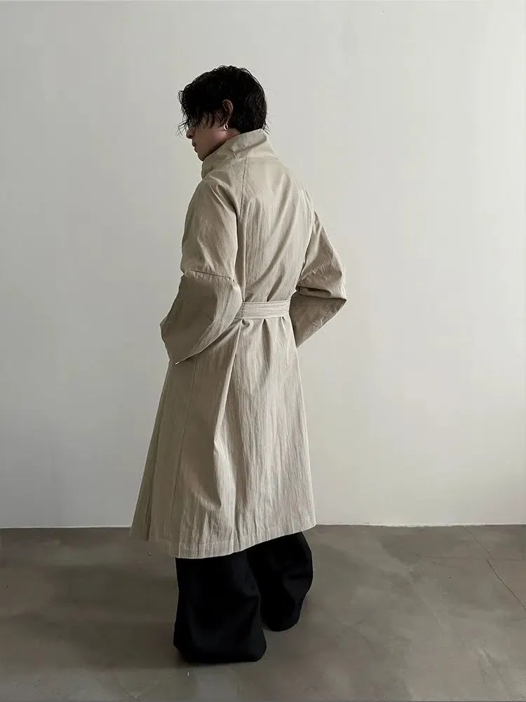 High Collar Belted Trench Coat