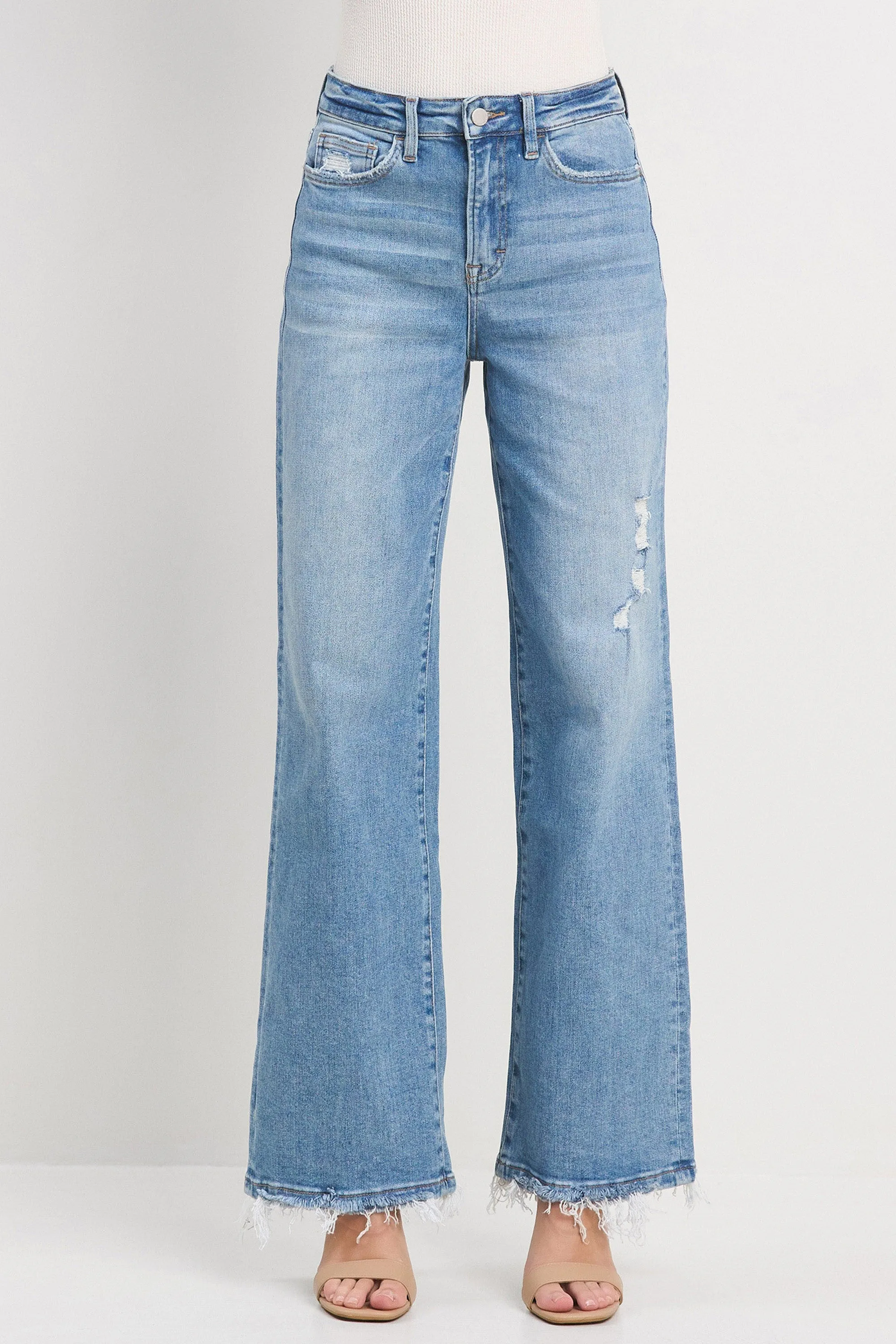 High Rise and Grind Wide Leg Jeans