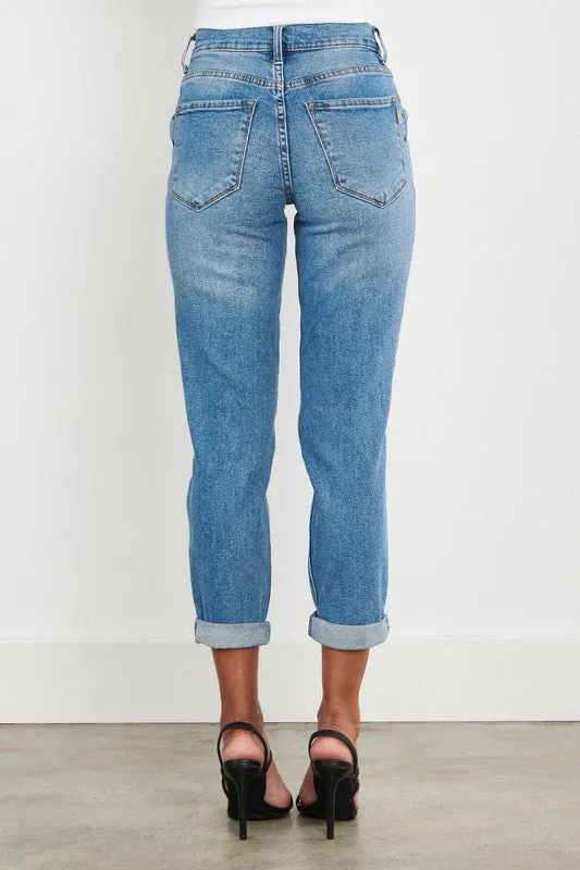 High Waisted Boyfriend Jeans