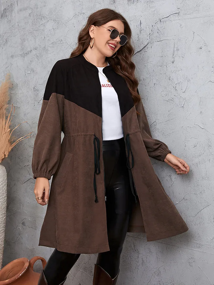 Honey Two-Tone Dropped Shoulder Trench Coat