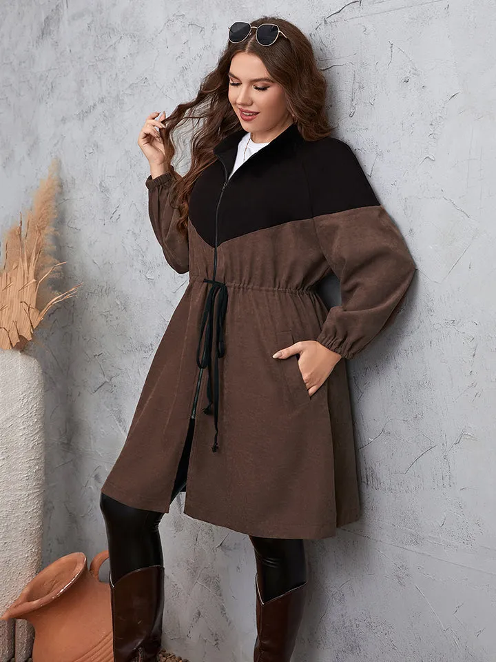 Honey Two-Tone Dropped Shoulder Trench Coat