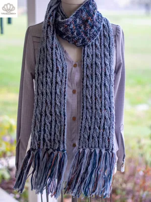 Hook Line Sinker Brioche Scarf Aran Weight Knitting Pattern