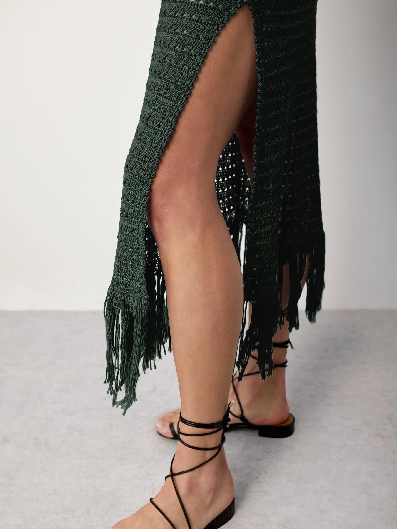 Hunter Green Hand Crochet Dress