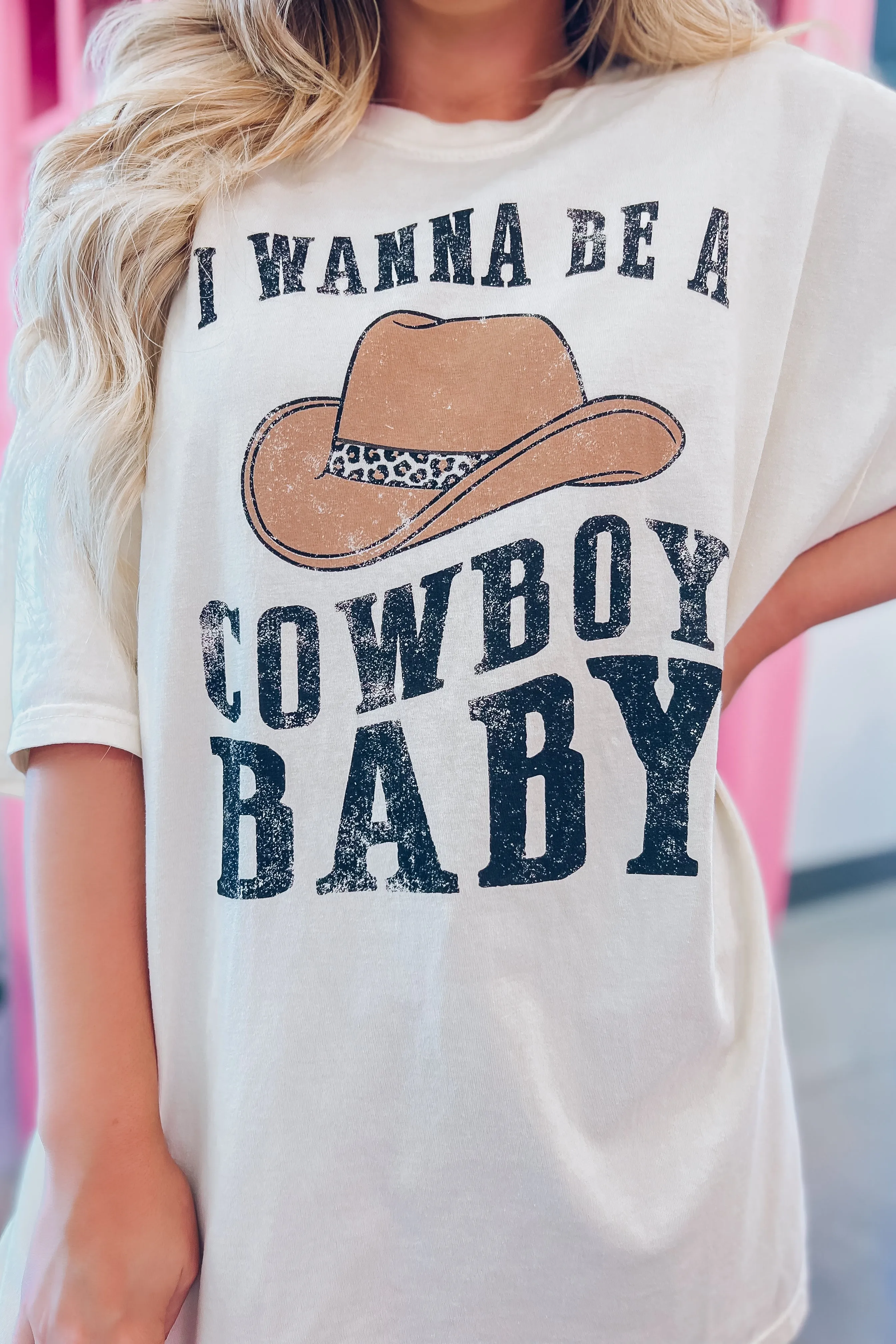 I Wanna Be A Cowboy Graphic Tee - Ivory