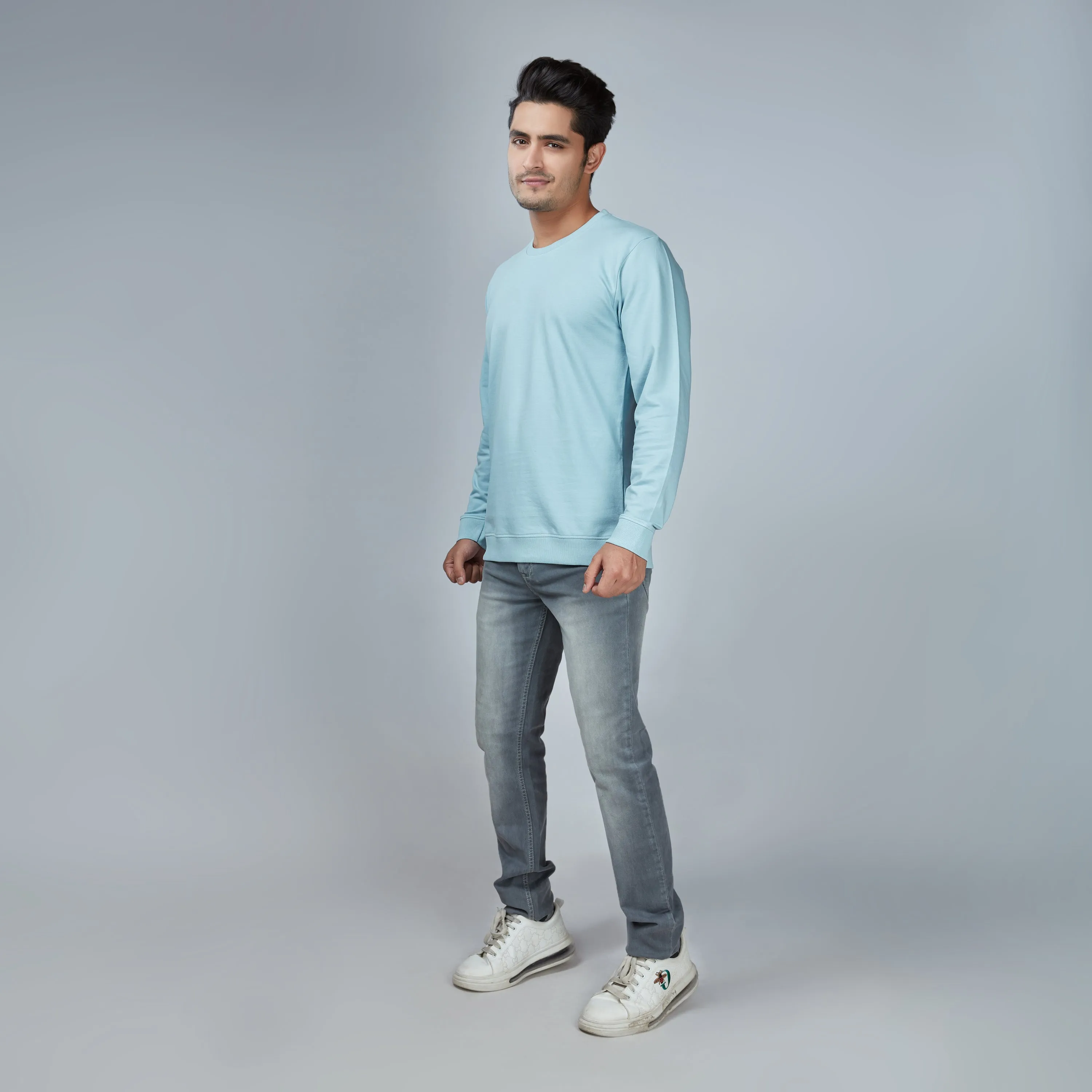 Icy Blue Crew Neck Sweatshirt