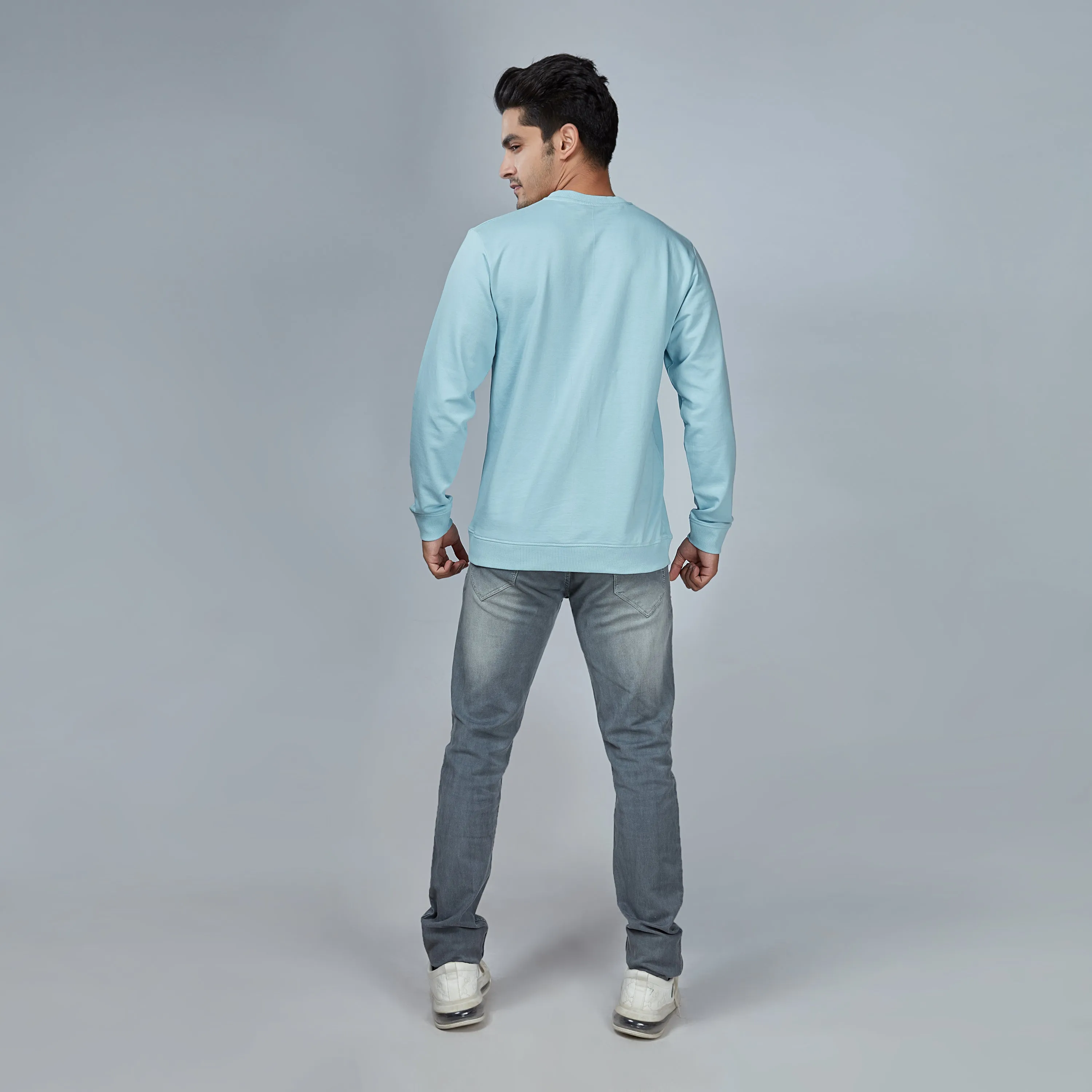 Icy Blue Crew Neck Sweatshirt