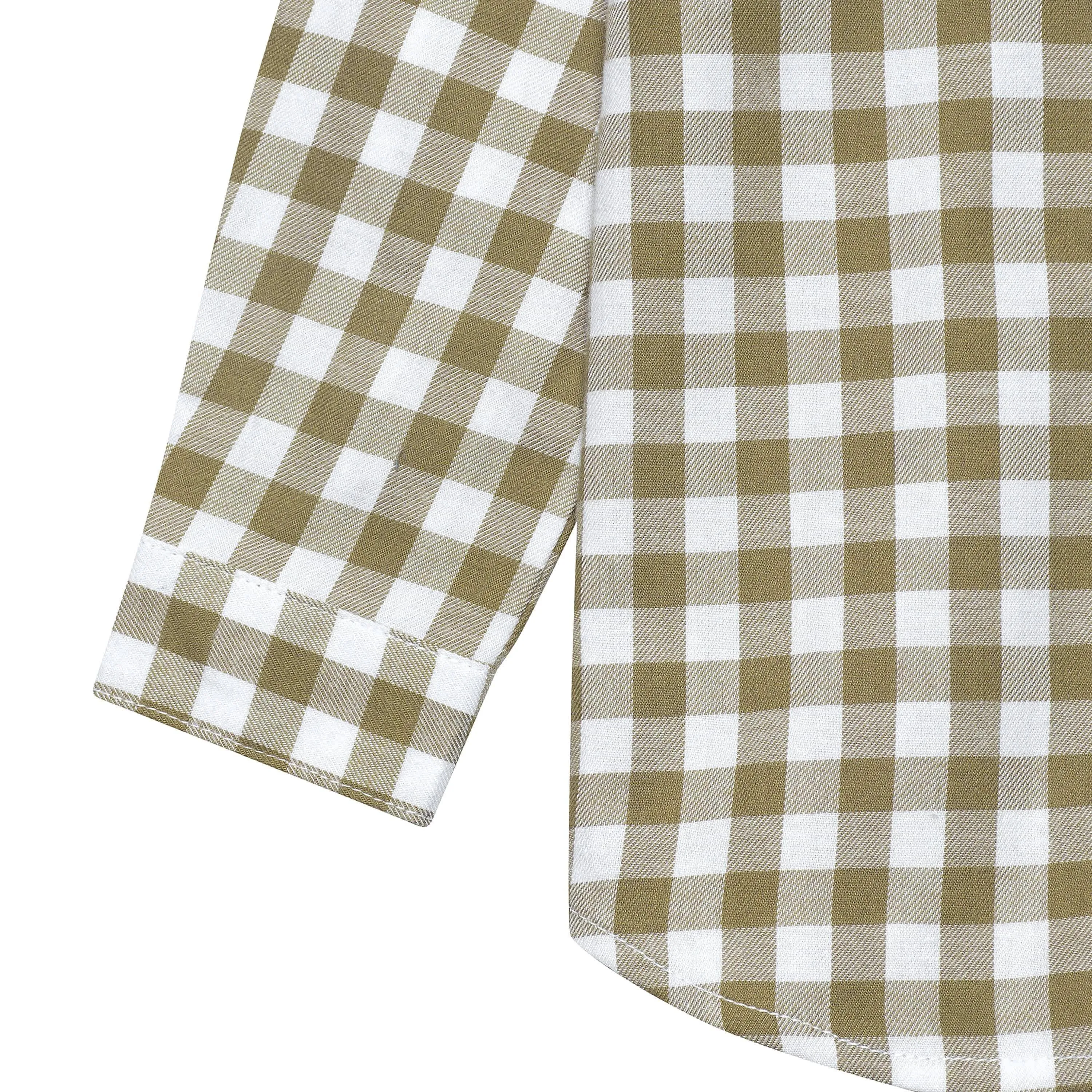 Infant & Toddler Boys Tan Plaid Woven Plaid Shirt